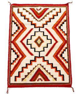 Navajo Wool Woven Regional Rug, 20th C.