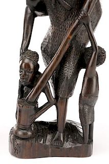 Group of 2 African Carved Ebony Figural Sculptures