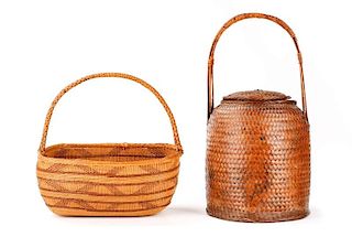 Collection of Two African Hand Woven Baskets