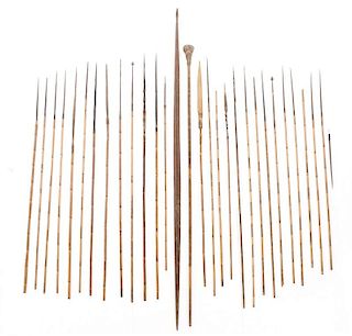 Group of 29 Wood & Bamboo African Stick Weapons