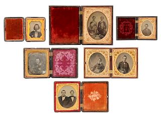 Group Of 6 Daguerreotypes, Tintypes And Ambrotypes
