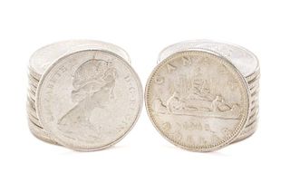 Twenty 1965 Type 2 Canadian Silver Dollar Coins