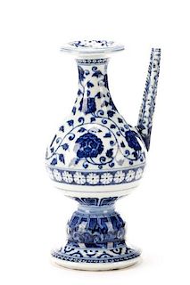 Ming Style Chinese Porcelain Sprinkler, Marked