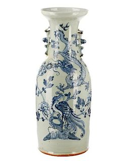 Chinese Celadon Porcelain Blue & White Vase