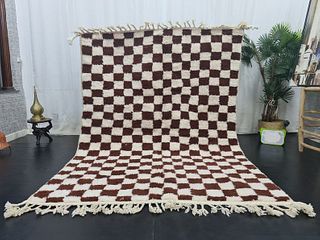 White Brown Chess Soft Rug