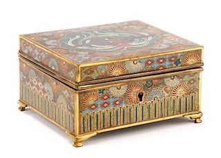 Exquisite Japanese Gilt Cloisonne Phoenix Box