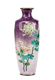 Purple Guilloche & Cloisonne Vase, A. Jubei Studio