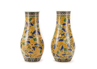 Pair of Jitai Shippo Japanese Cloisonne Vases