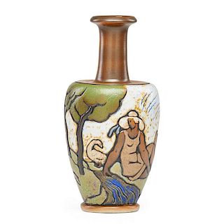 MOUGIN Vase w/ women in landscape