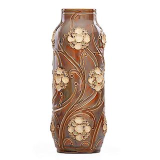 ROYAL DOULTON Tall vase with floral decoration