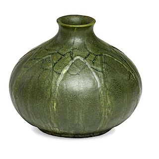 WILHELMINA POST; GRUEBY Vase with leaves