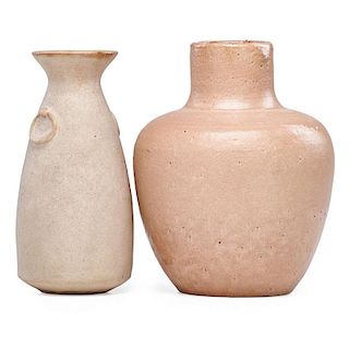 MERRIMAC Two vases, pale pink glazes