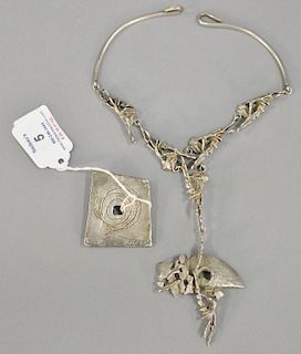Alfred Karram modernist sterling silver necklace.