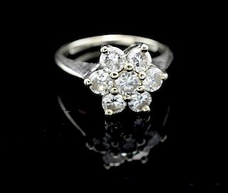 Ladies 14K Diamond Snowflake ring