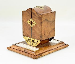 Decorative Wooden Game Box with Cards