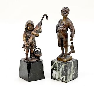 Two Bronze Figures of Children