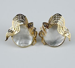 Mother of Pearl and Gold Earrings
