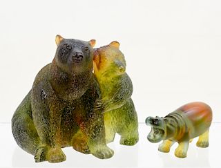 2 Daum Crystal Animal Figurines