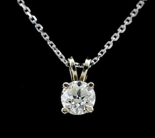 Ladies 14K Diamond Solitaire Necklace