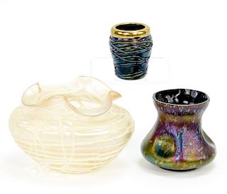 Three pieces of Austrian Art Glass