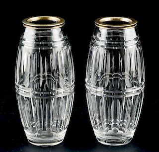 Pair of Hawkes Cut Glass Vases