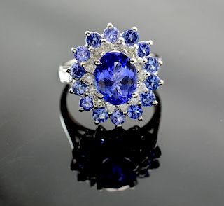 14k Ladies Tanzanite & Diamond Ring