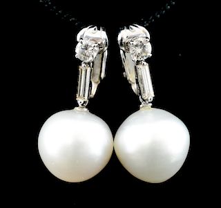 South Seas Pearl & Diamond Earrings