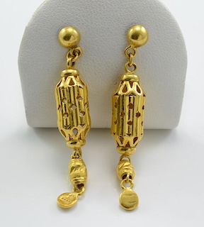 Ladies Chinese 24K Gold Earrings