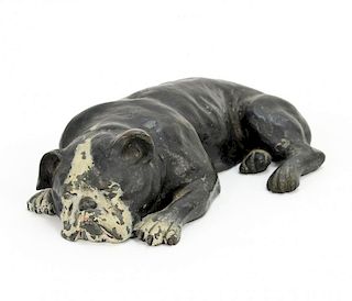 Cold painted bronze bulldog figure