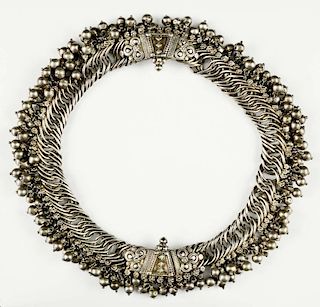 Tribal or Bedouin Silver bib necklace