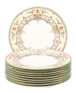 Set of 10 Coalport Porcelain Dinner Plates