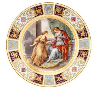 Royal Vienna Style Hand Painted Cabinet Plate