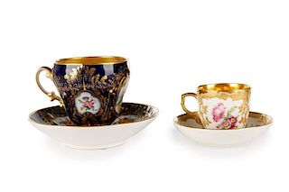 Two 19th Century KPM Cup and Saucer Sets