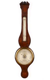 George III Inlaid Banjo Barometer, Barnardi & Co.