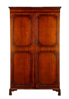 Georgian Mahogany Double Door Wardrobe