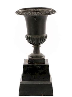 Cast Iron Gadrooned Garden Urn On Stand