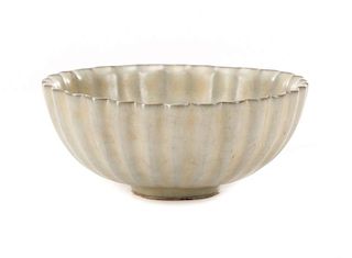 Chinese Celadon Glazed Ruffle Bowl