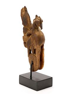 Chinese Hand Carved Wood Phoenix Sculpture