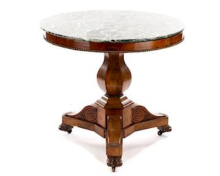 Classical Marble Top Center Table, 19th C