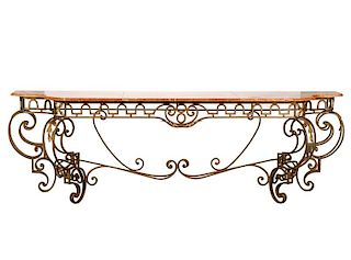 Palatial Marble Top & Iron Console Table