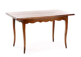 French Provincial Stained Walnut Farm Table