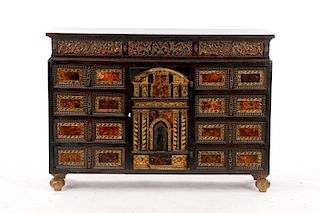 Spanish Colonial Inlaid Vargueno Cabinet