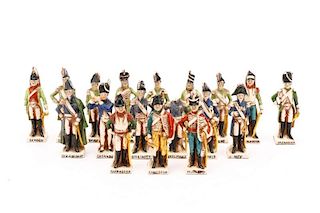 Set of 18 Diminutive Napoleonic Figurines, 19th C
