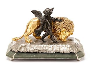 Antonio Pandiani Attributed Bronze Figural Group