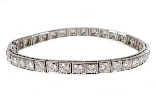 Ladies Platinum & 8.75 Carat Diamond Bracelet