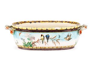 Théodore Deck Signed Large Faience Center Bowl