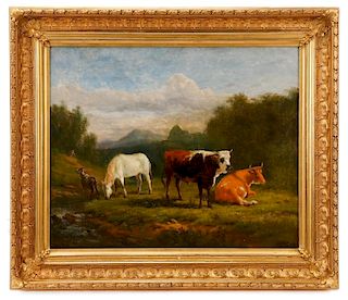 Victor De Grailly, "Pastoral Landscape", 1861