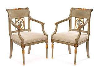 Pair of Continental Neoclassical Armchairs