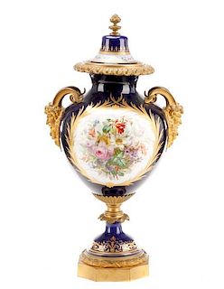 Fine Sevres Lidded Porcelain And Gilt Bronze Urn