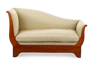 French Mahogany Recamier Chaise Lounge